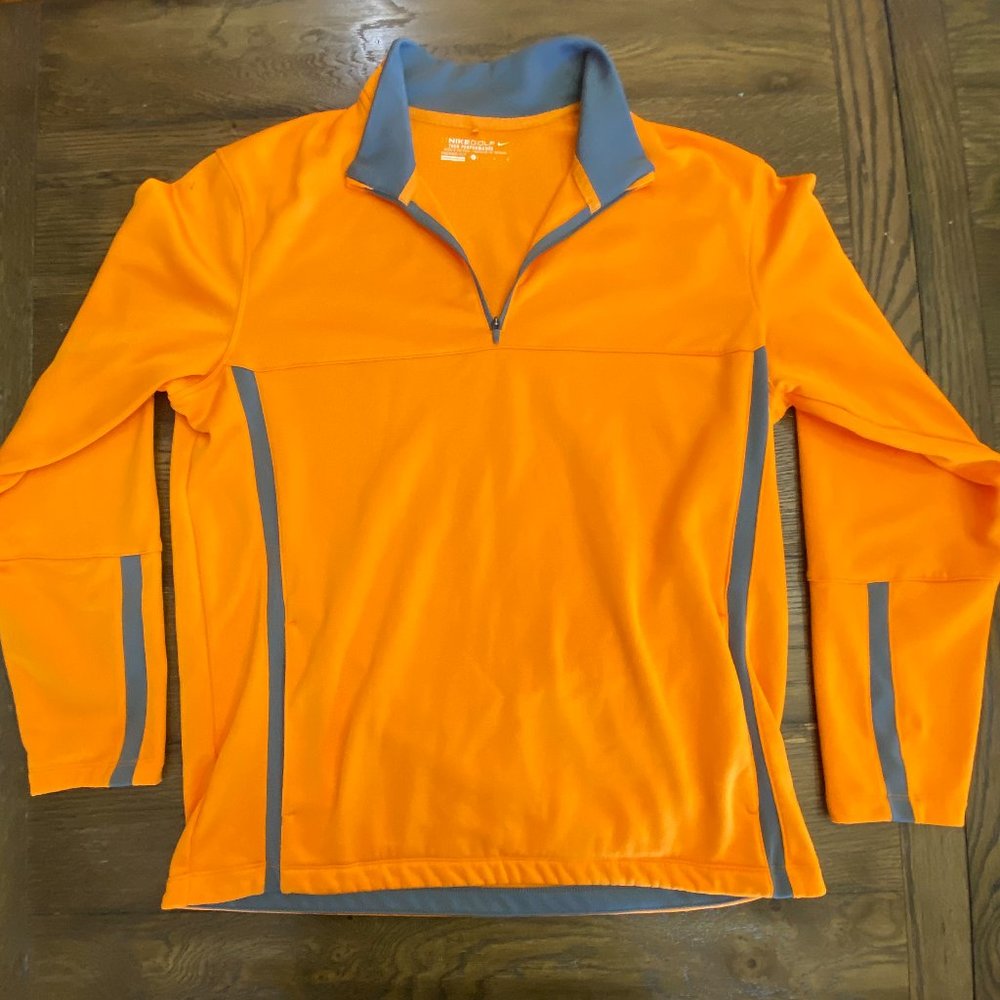 Nike Golf Tour Performance Orange Fleece Pullover Size L